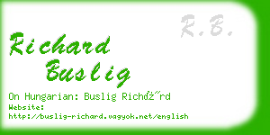 richard buslig business card